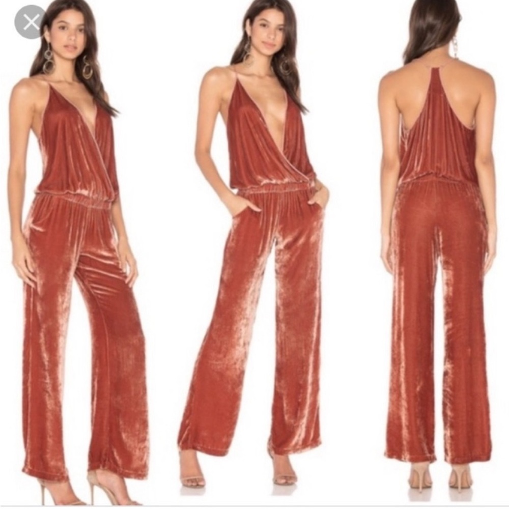 Young Fabulous And Broke Naomi Velvet Jumpsuit